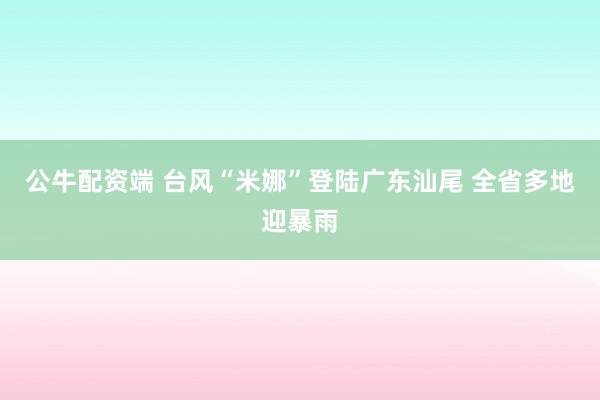 公牛配资端 台风“米娜”登陆广东汕尾 全省多地迎暴雨