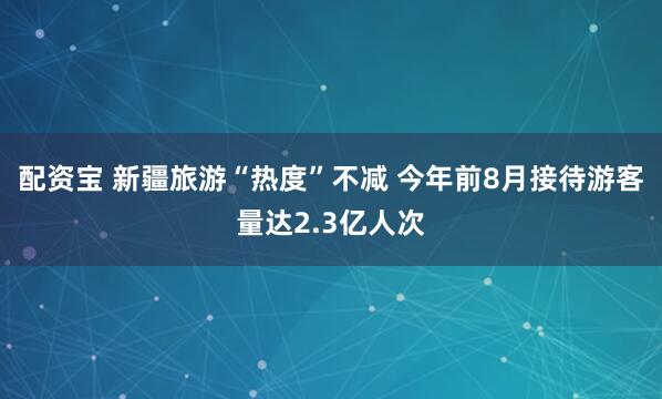 配资宝 新疆旅游“热度”不减 今年前8月接待游客量达2.3亿人次