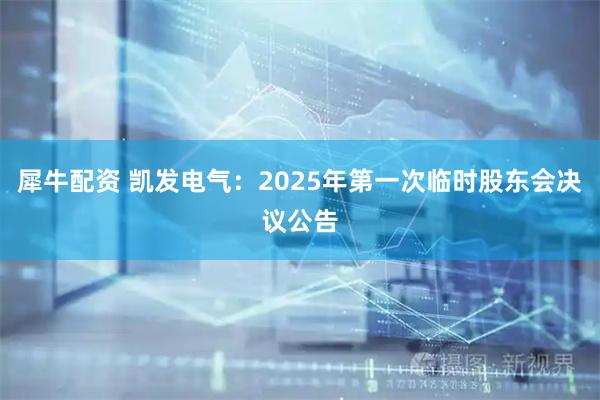 犀牛配资 凯发电气：2025年第一次临时股东会决议公告